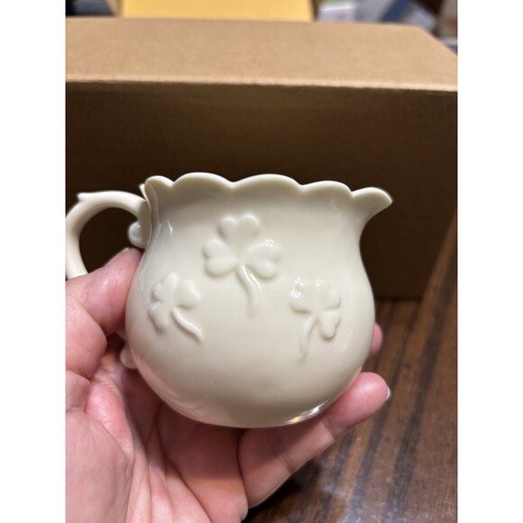 Vintage Ivory China Creamer/ Pitcher Irish Folklore Musical Mermaid & Shamrocks - Picture 2 of 12